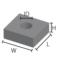 フェライト磁石　等方性　穴付き13.8×8.8×4（Φ3.2）